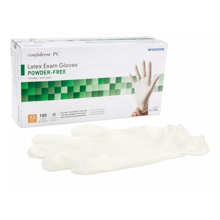 Mckesson McKesson Extra Small Non-Sterile, Latex, Standard Cuff, Exam Gloves, Ivory, 1000PK 14-1380